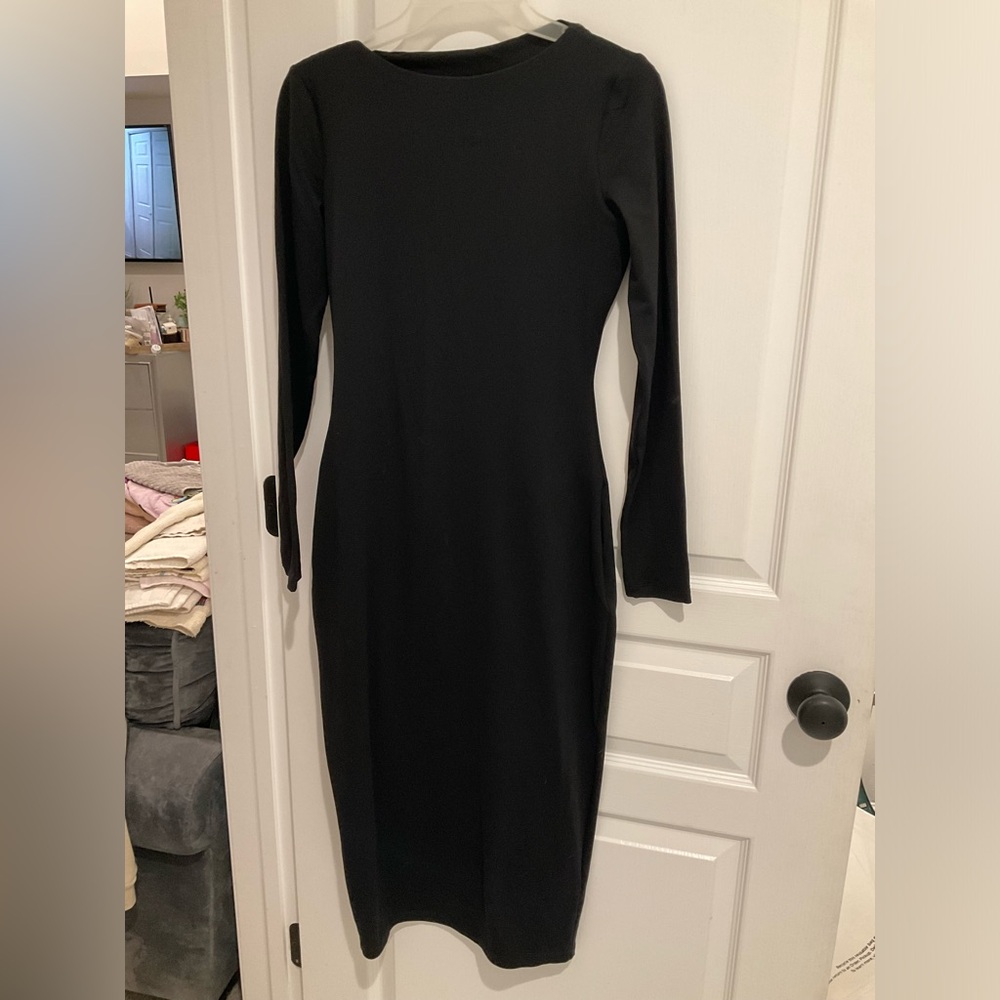Susan Monaco sexy black dress